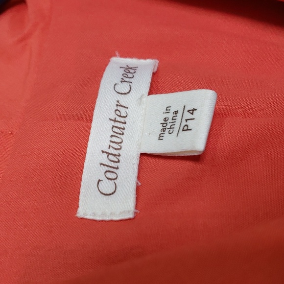 Coldwater Creek orange embroidered texture blazer size 14 petite - Picture 4 of 7